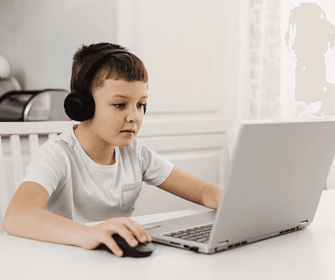kid with laptop